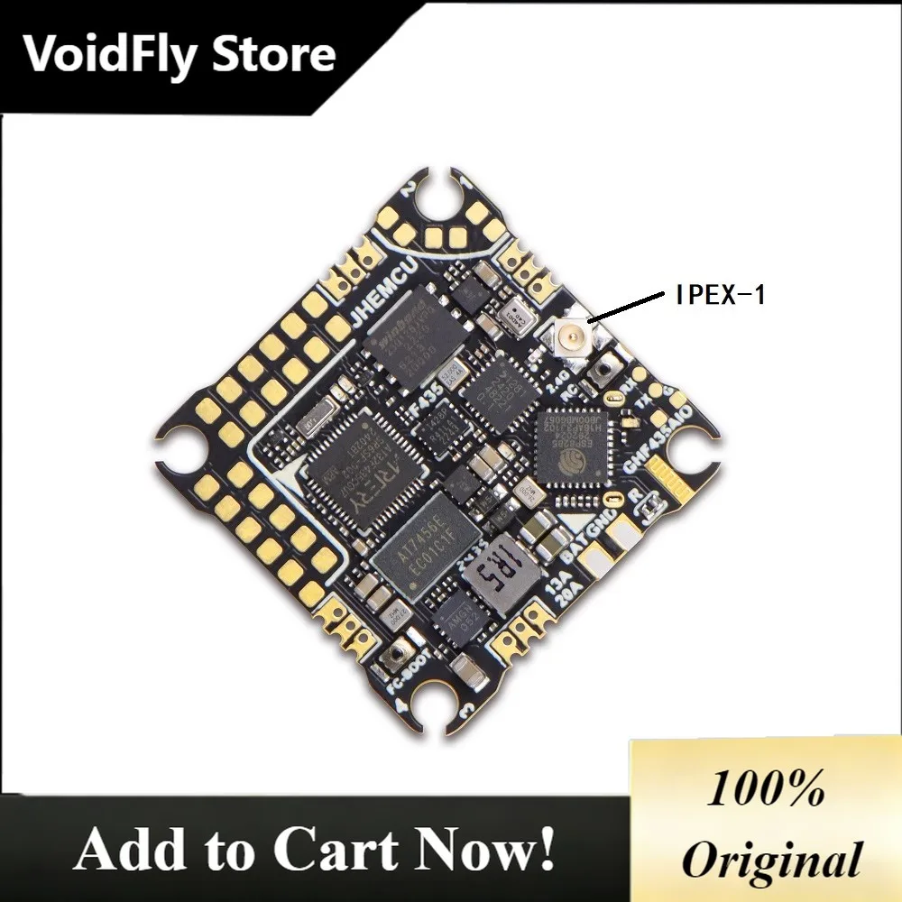 VoidFly JHEMCU GHF435AIO V2 FC / 20A ESC /2.4G ELRS RX / OSD 4IN1 25.5X25.5MM For FPV Racing Drone