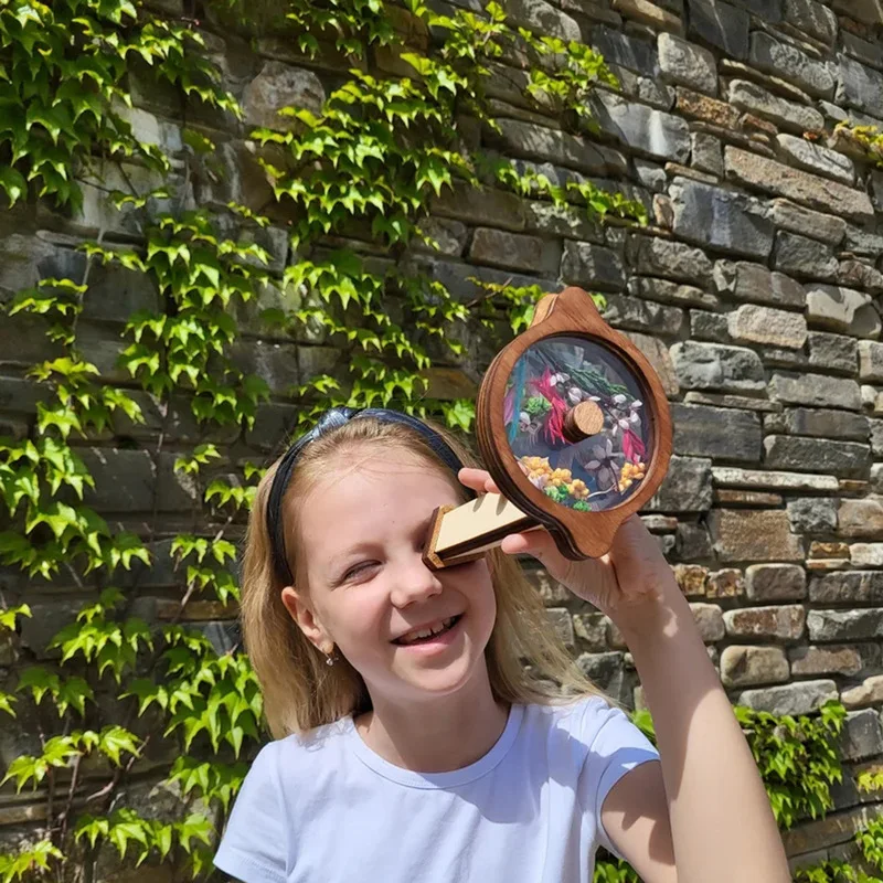 New Kit For Kids 'S DIY Wooden Children'S Kaleidoscope