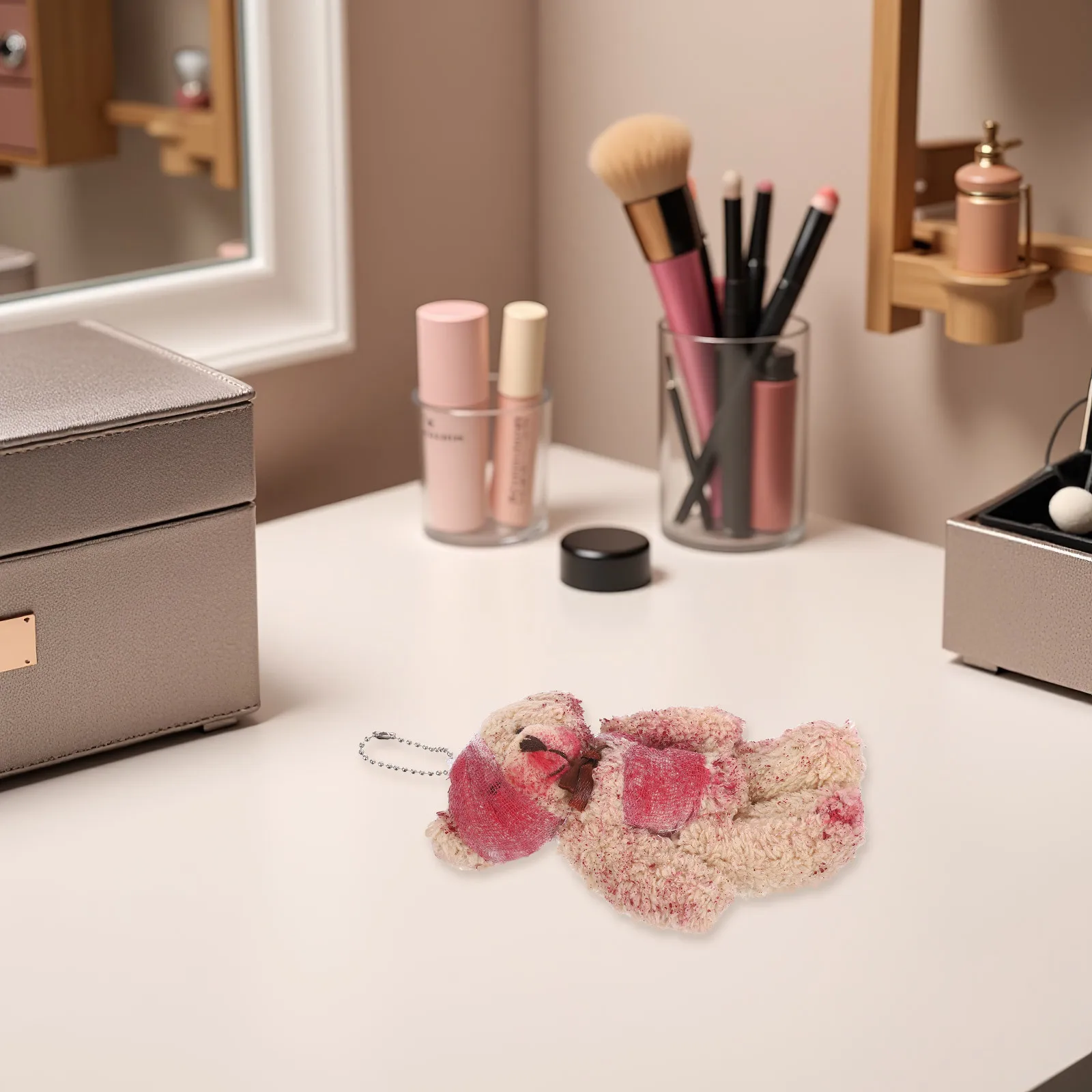 

1pc Bloody Bear Ring Holder Pendant Key Ring Decor For Bag Phone Bag Pendant Car Keys Halloween Gift Kids Friends Coffee