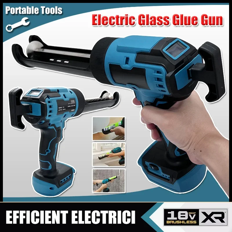 

Electric Glass Glue Gun Cement Glass Adhesive Glue Seal Sealant Glass Doors Windows Filling Sewing Gun For Makita 18V Battery