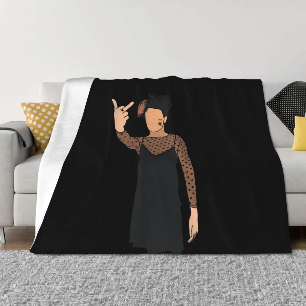 

Yungblud in a dress Throw Blanket Luxury Designer Bed linens Nap Blankets