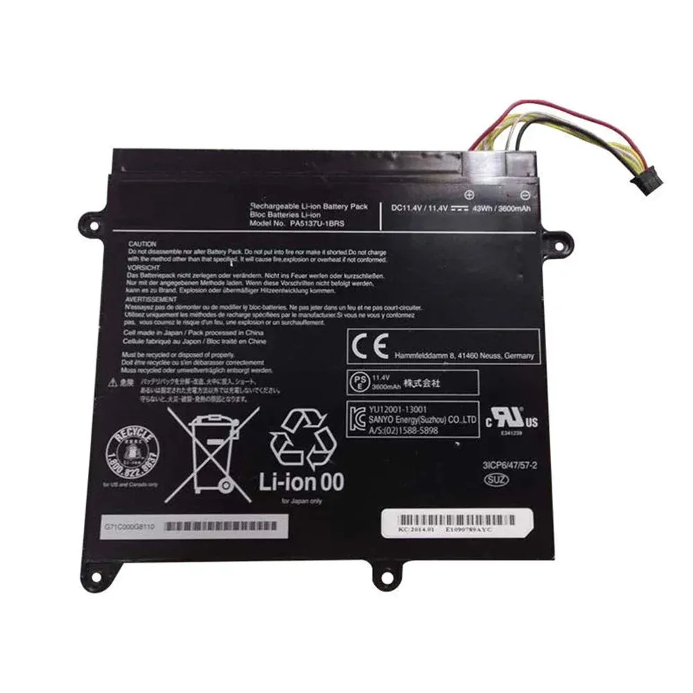

Новый аккумулятор PA5137U-1BRS для Toshiba Portege Z10T-A-13V Z10T-A-13G 43Wh