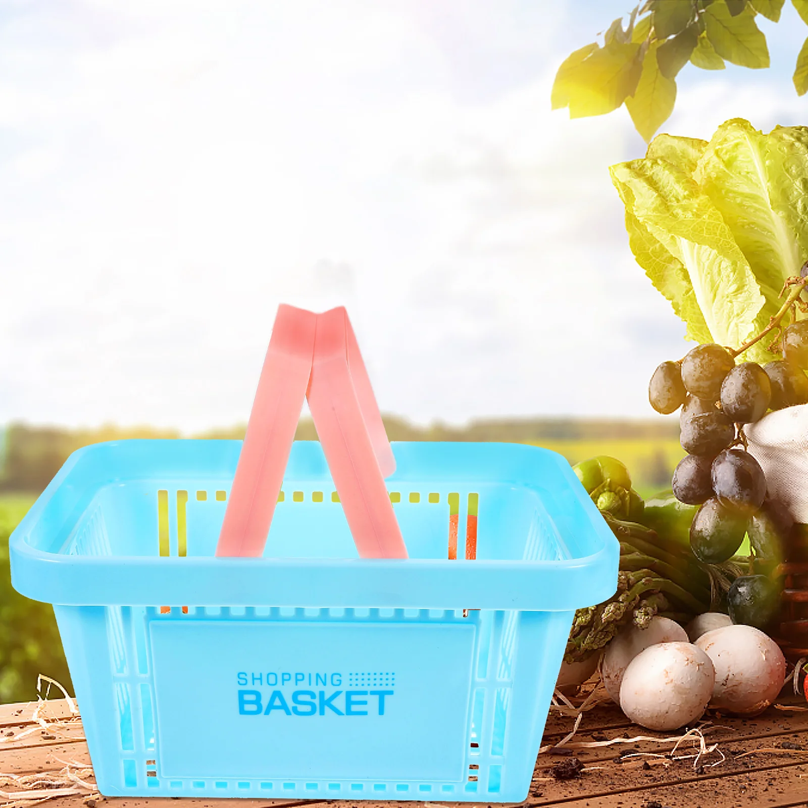 

Mini Storage Baskets Plastic Fruits Office Grocery Vegetable Fruit Organizing Portable Handles Toys Toiletry Bathroom Dishwasher
