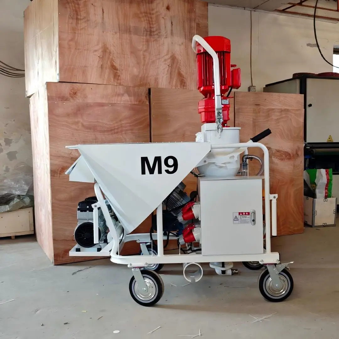 M9 Fully Automatic Gypsum Spraying Machine 5.5KW Dry Powder Mixing Plastering Machine Wall Mortar Putty Sprayer Construction