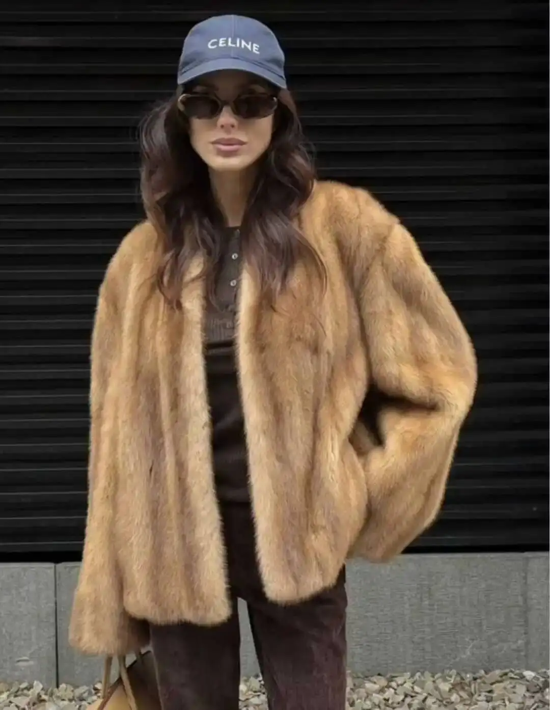 

BJTZ Women’s Thickened Padded Faux Fur Jacket Winter Warm Fake Fur Coat Elegant Luxury Outerwear