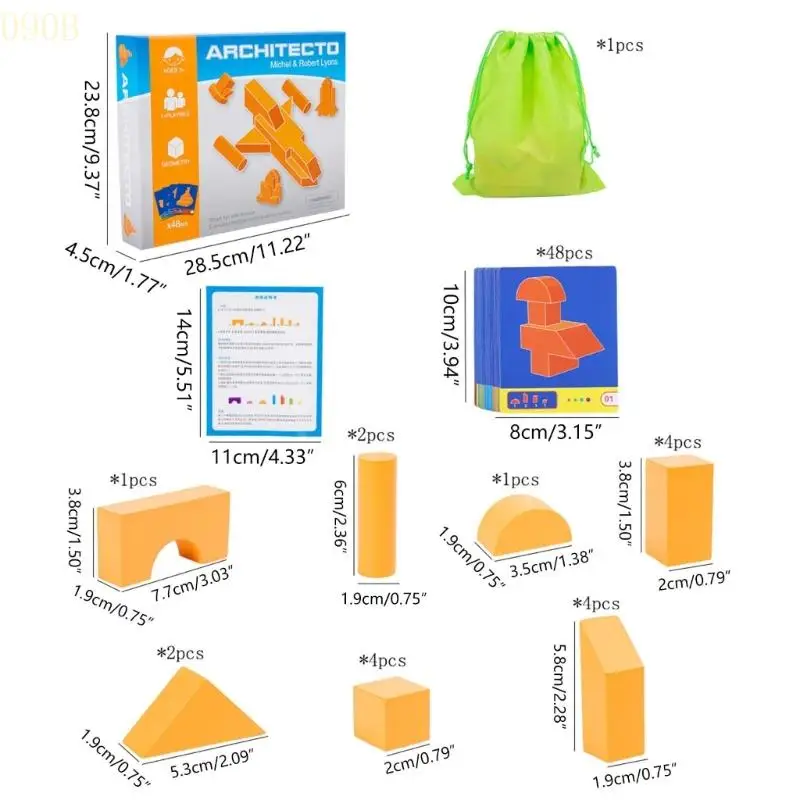 090b blocos de empilhamento de madeira pilha cor correspondência bloco pré-escolar aprendizagem prop blocos de construção brinquedo de emenda criativa