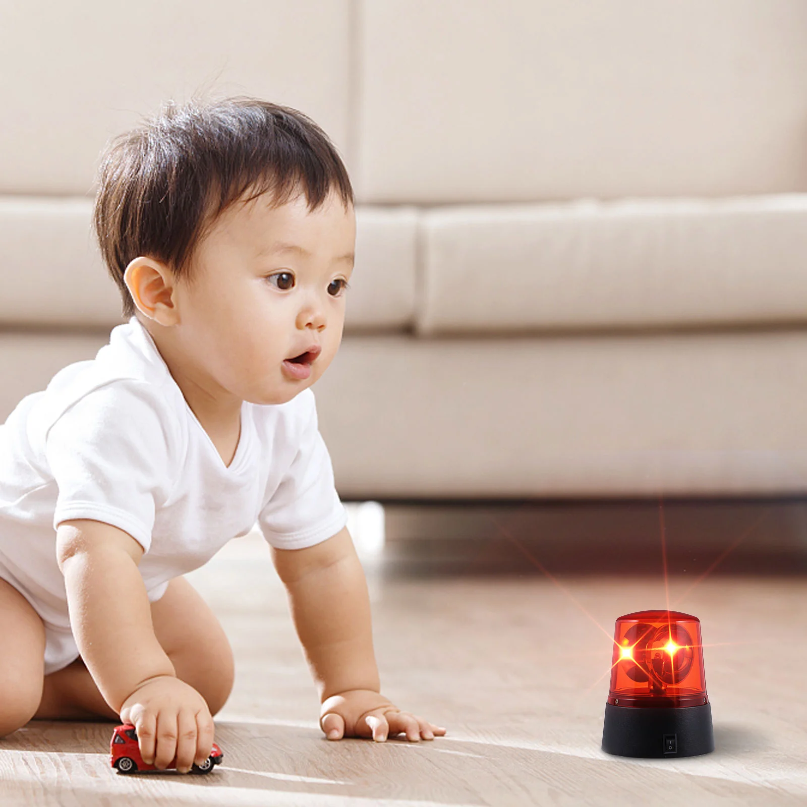 Safety Beacon Light Alert LED Police Lights Miniature Toys Decoration Lamp Kid Child Atmosphere