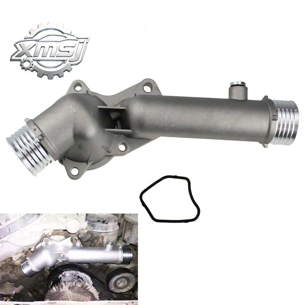 Carcasa  termostato para BMW 5, 7, E38, E39, 520, 528i, tubería  agua  Metal  aluminio mejorada, salida  refrigerante,