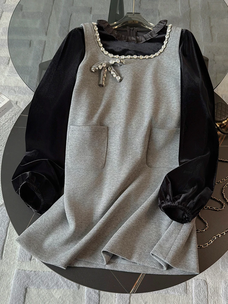 

Sweet Fashionable Women's Two-Piece Set Top And Vest Inner Wear Base Shirt Outer Wear Trendy Skirt Spring Autumn Workwear