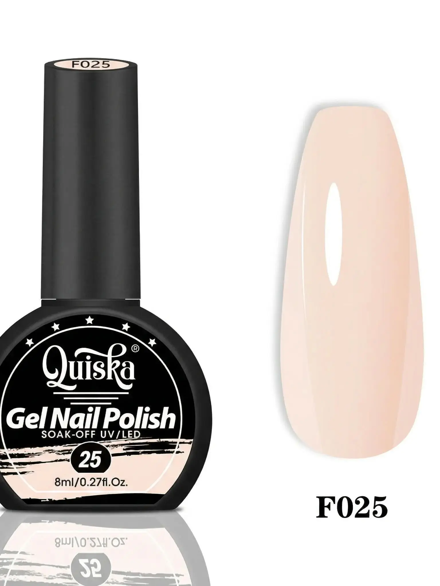 Vernis Gel Base Caoutchouc Nude Quiska Semi-Permanent UV pour Manucure Naturelle