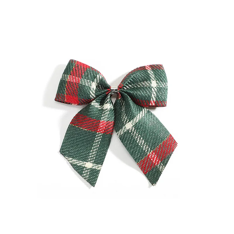 Christmas Bows Christmas Ornaments Red Black Green Plaid Bows 2025 New Year Decorations Mini Bows Gift Hair Accessories