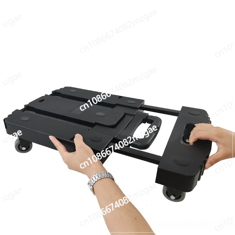 

Universal wheel trolley moving folding flatbed truck load capacity 150KG household portable shopping trolley cart