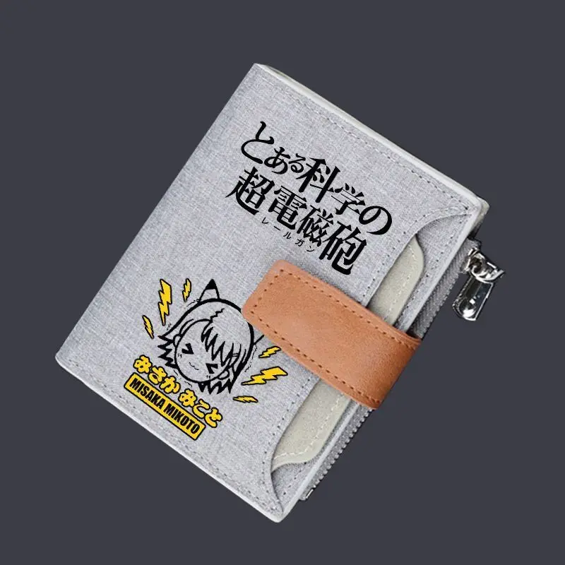 

Anime Game Miss Cannon: A Certain Gun, Magical Index, Misaka Mikoto Anime Wallet, Unisex Student Folding Card Holder