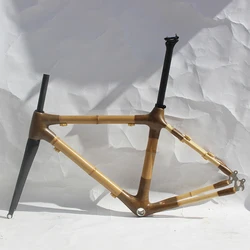 Naturefly Bamboo Road Bike Frame Disc Brake Frameset Bicycle Parts City Cycle 700c City Cycling