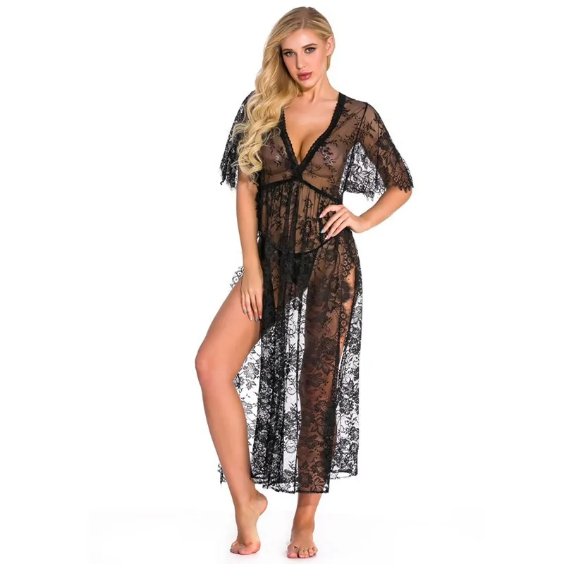 

2025 New European and American Style Sexy Lace Deep V Dress Q001