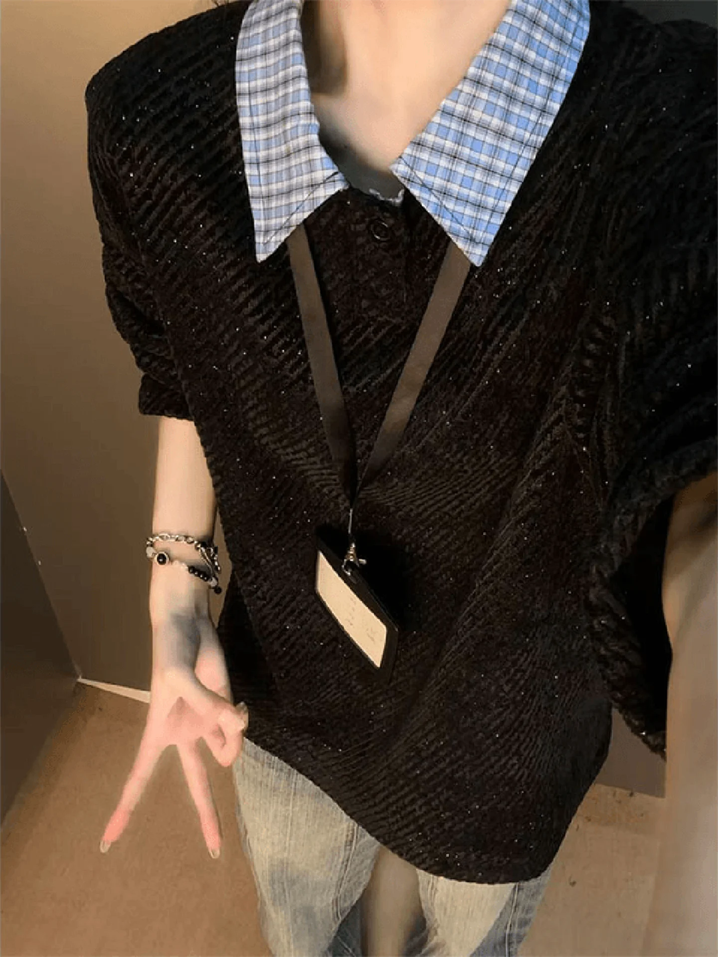 

American Retro irt Hoodie Men's Autumn Winter Thiened Fce Long Sve T-irt Fake Two-Piece Sle Casual Wear