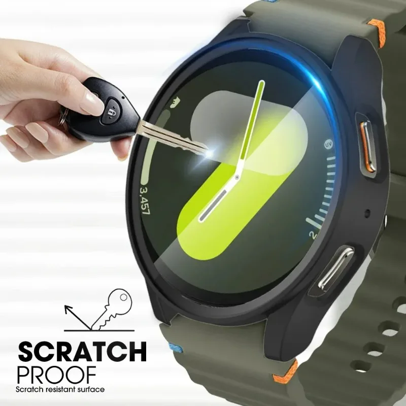 For Samsung Galaxy Watch 7 Protector Case Full Coverage Bumper with Tempered Glass Flim Screen Protective for Watch 7 40mm 44mm
