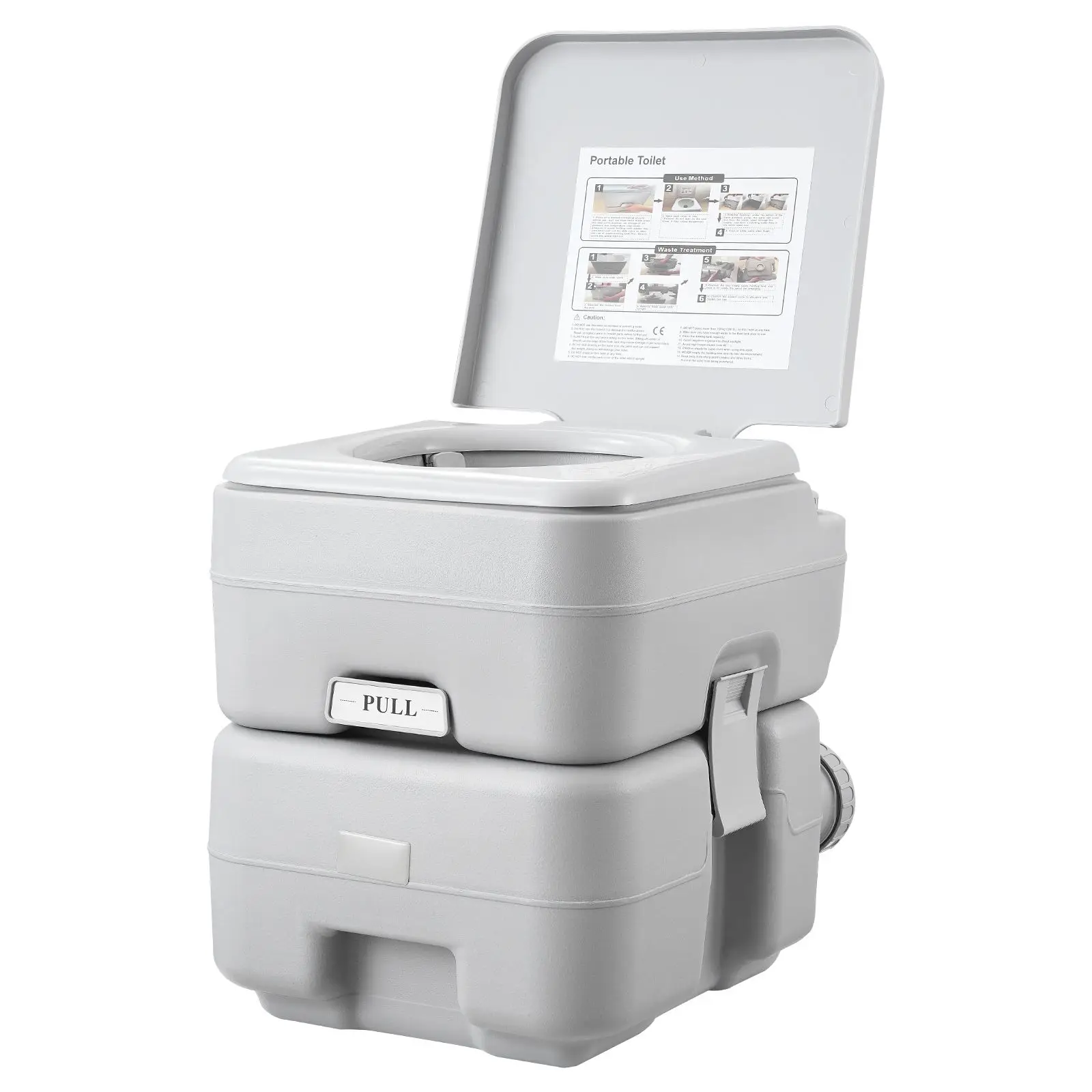 Portable Toilet for Camping, Porta Potty with Carry Bag, 5.3 Gal Waste Tank & 3.2 Gal Flush Tank, Push-Button Pressurized Flush Commode, Leak-proof and Odourless Travel Toilet for Camping Car