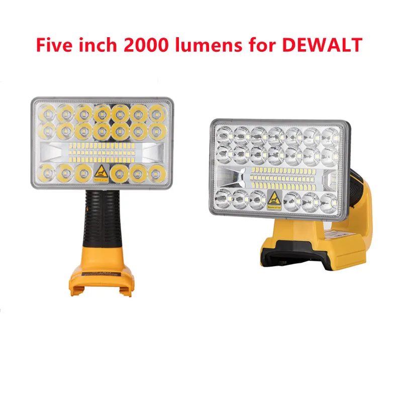 Hot 18V LED Flashlight Outdoors Spotlight Light For DEWALT 18V lithium ion battery DCB201 DCB200 Outdoor Lighting with USB