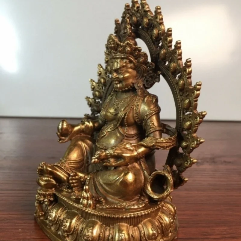 

Tibetan Buddhism Golden Yellow Jambhala Ornament Buddha Statue Copper Statue Household Desktop