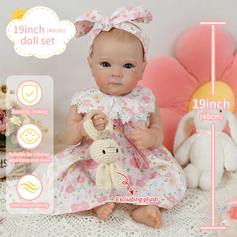 

19-дюймовые реалистичные куклы Bettie Reborn, мягкий силиконовый виниловый корпус с раскрашенными волосами ручной работы для девочек, рождественские подарки Muñecas