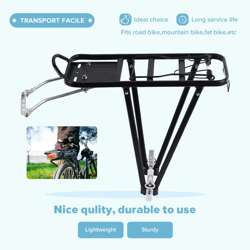 Rear Pannier Rack Mountain Bike Shelf Aluminum Alloy Carrier Accessories Bicycle Cycle Seat-FABY
