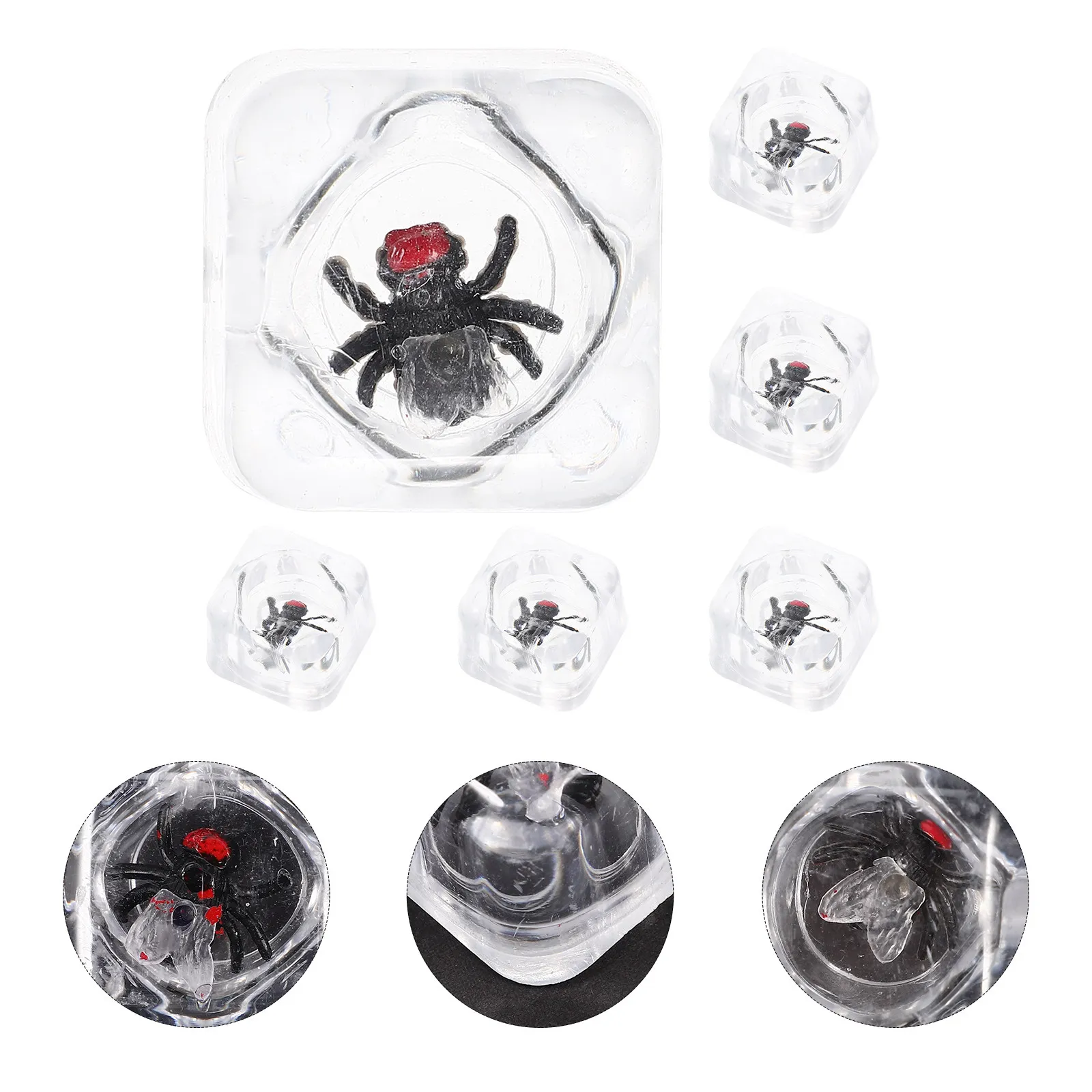 

6Pcs Fake Ice Cubes Insect Prank Simulation Halloween Party Game Props Reusable Fun Trick Supplies Prank Toys Ice with
