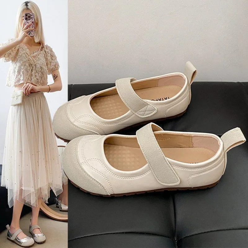 Women's Mary Jane Flats -Adjustable Strap Slip-On | Lightweight Casual Flat Shoes | Versatile Spring/Autumn Daily Wear