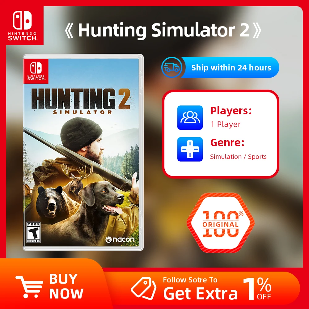 Nintendo - Hunting Simulator 2 - US version Nintendo Switch Game Physical Cartridge for Nintendo Switch OLED Lite