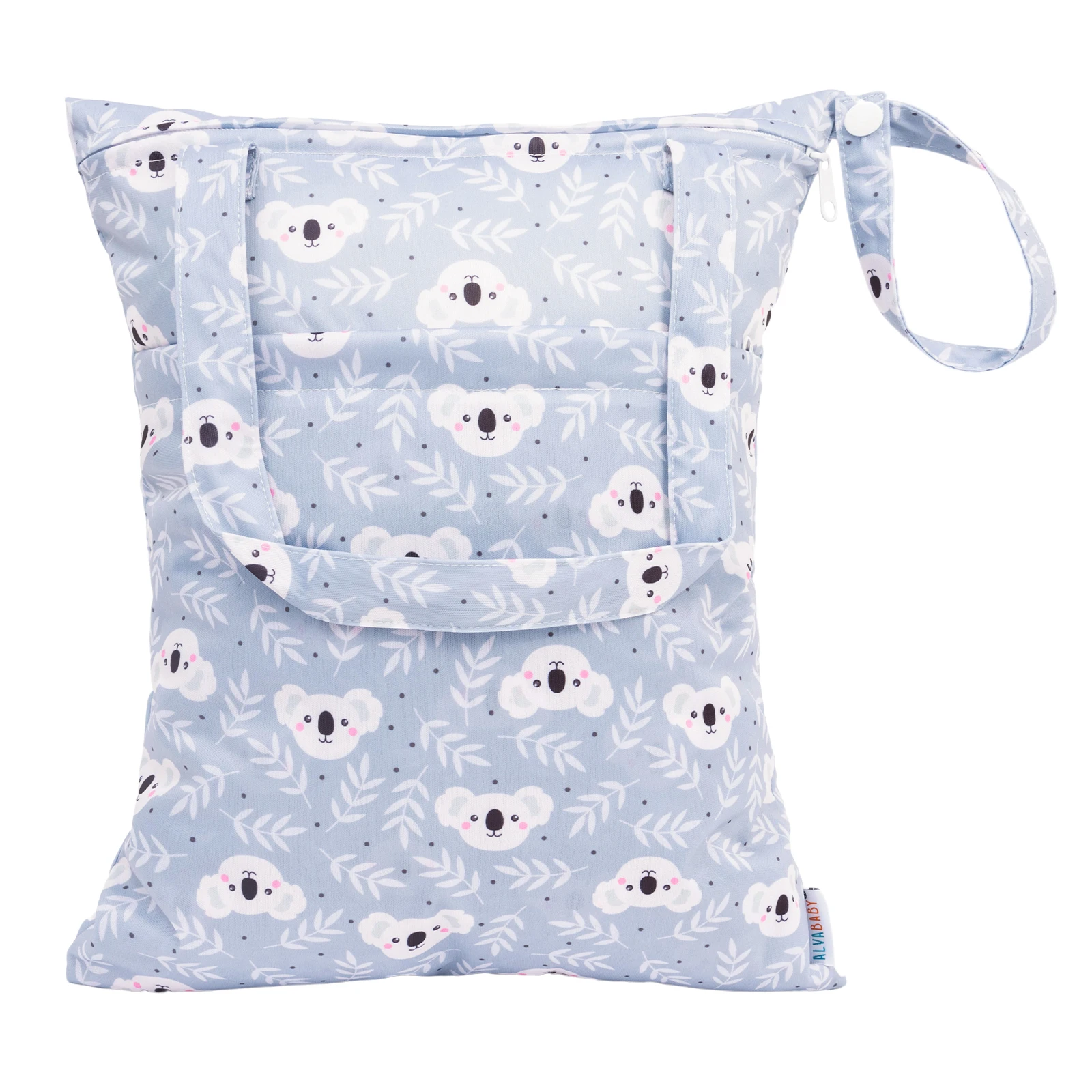 

ALVABABY Сумка-тоут Сумка для бассейна Сумка для подгузников 30x36 см Сумка для влажных и сухих подгузников с ручкой Два кармана на молнии Тканевая сумка для подгузников