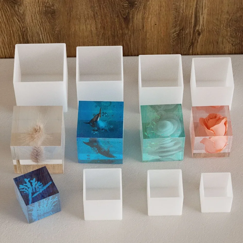 1pc Silicone Cube Molds Large Deep Square Epoxy Resin Mold Transparent Silicone Molds for Resin Casting DIY Jewelry Making - view 3