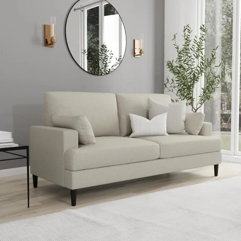 Positano Mid Modern Sofa, Oatmeal Fabric