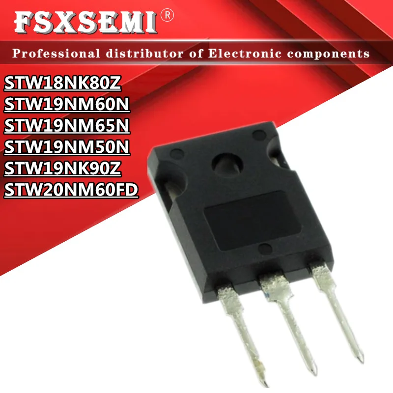 

5pcs STW18NK80Z STW19NM60N STW19NM65N STW19NM50N STW19NK90Z STW20NM60FD W18NK80Z 19NM60N W19NM65N W19NM50N W19NK90Z W20NM60FD