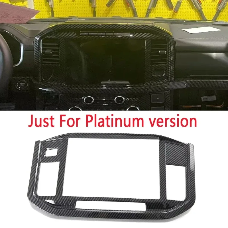 

For Ford F150 F-150 Raptor 2022 2023 Car Carbon Fiber Inner Center Console Dashboard Navigation Panel Decor Cover Trim