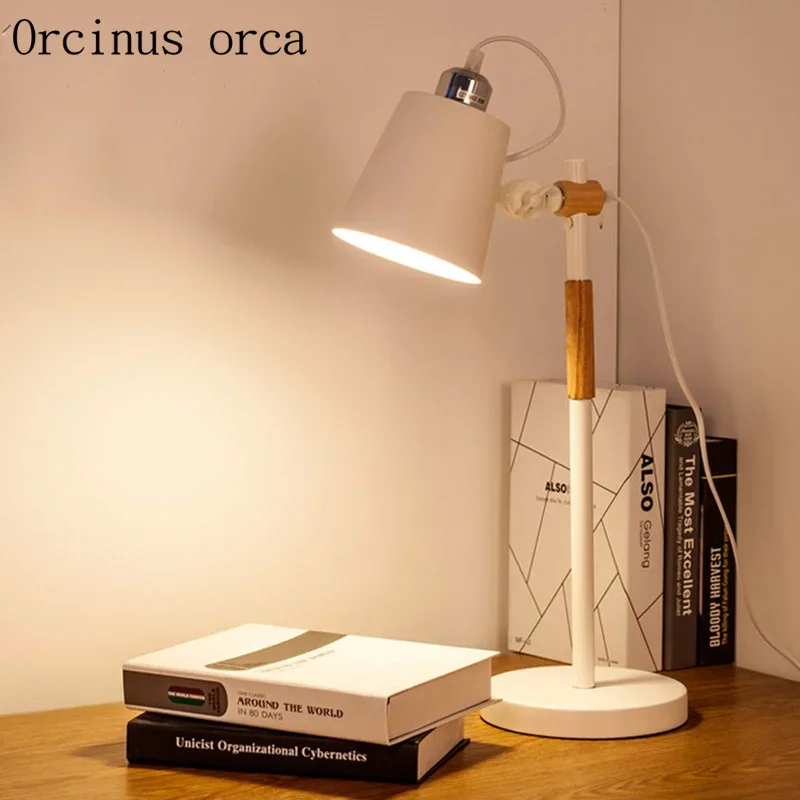 

Nordic bedroom bedside table lamp warm fashion study desk lamp LED eye protection lamp Postage free