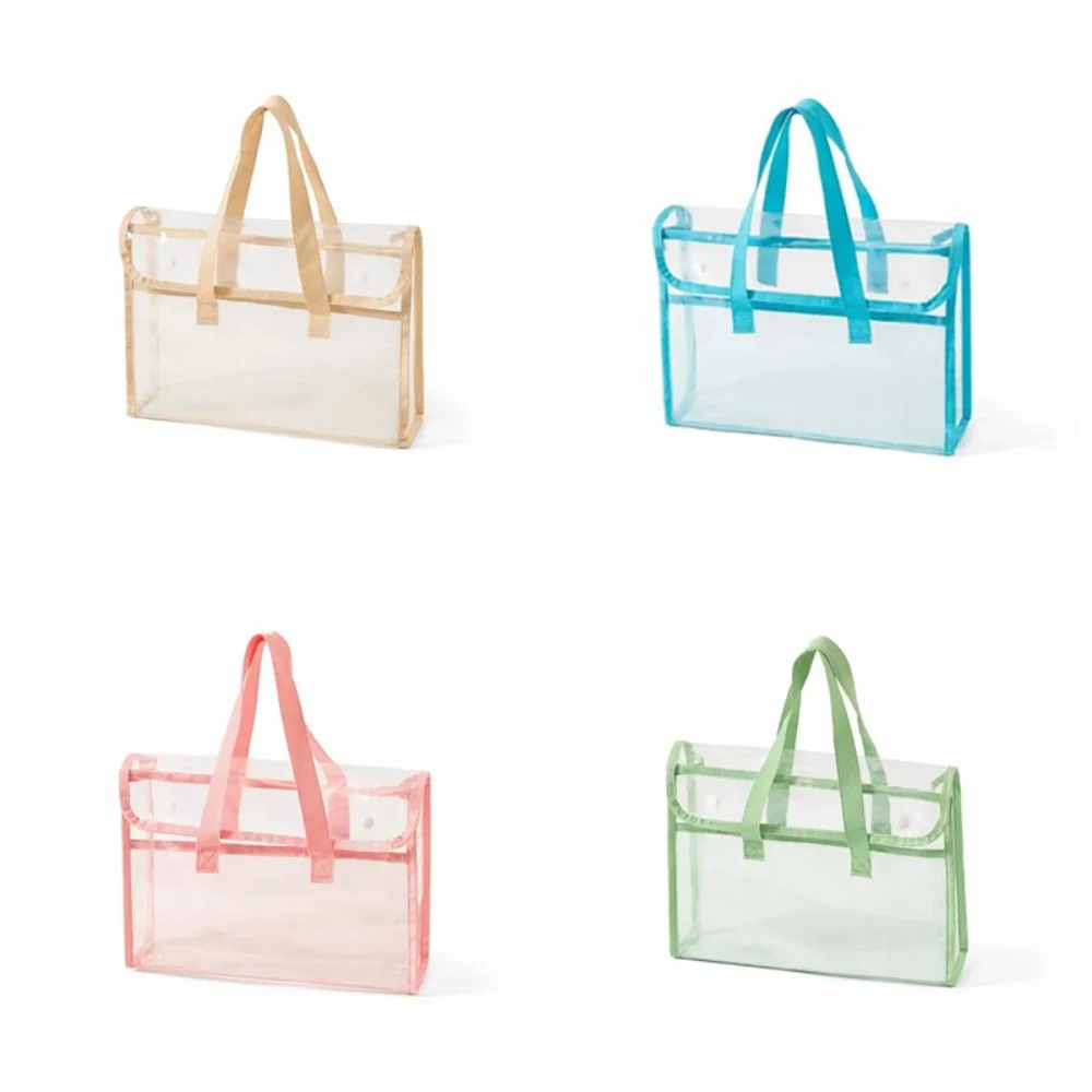 

Large Capacity Test Paper Storage Bag Transparent Durable Handheld File Folder Office Supplies PVC Transparent Exam Bag