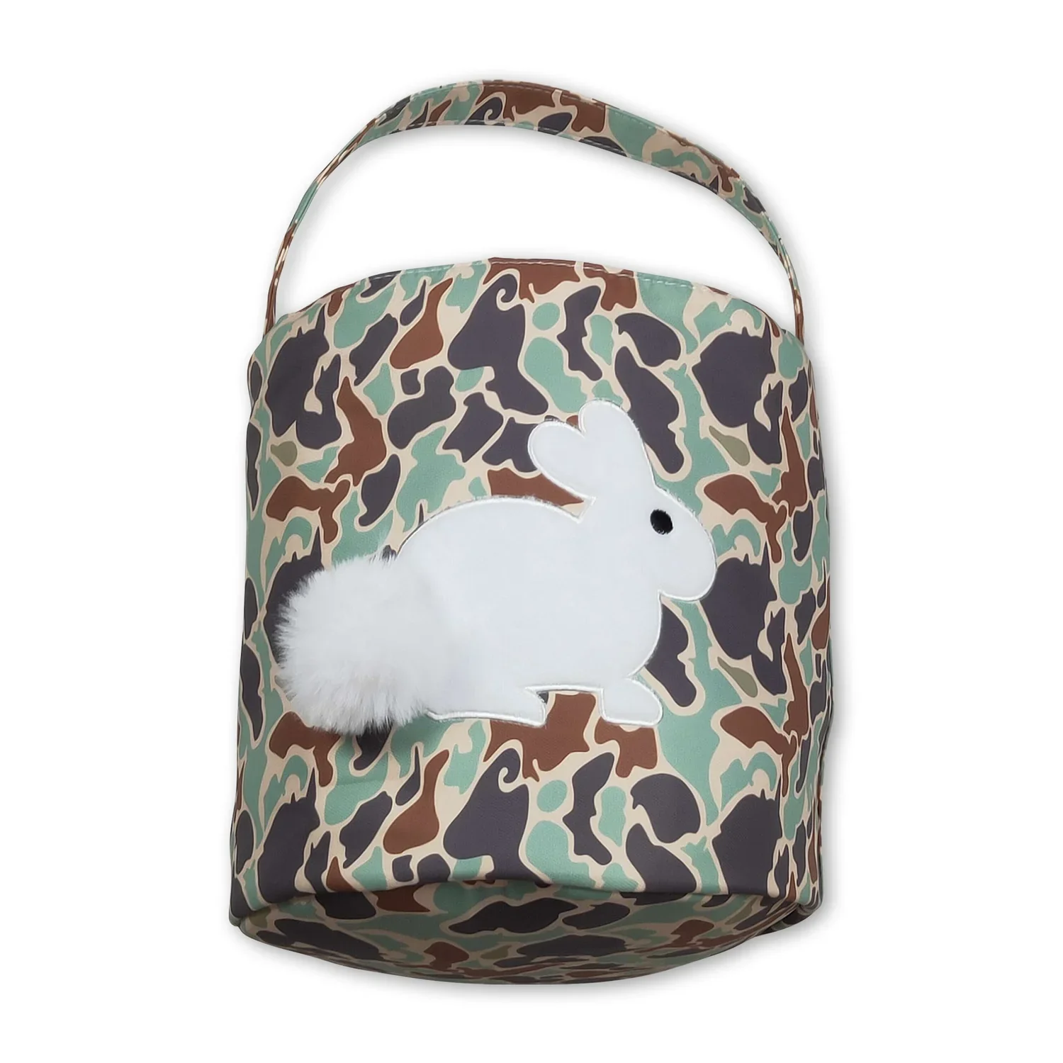 

Camo rabbit embroidery kids boys Easter basket
