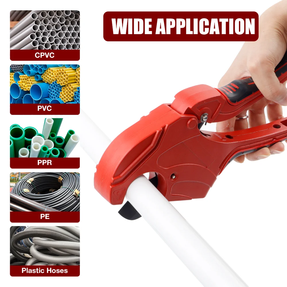 42mm-75mm Ratchet Pipe Cutter, Home 32mm Pipe Cutter, PPR, PVC, PP, PE Plastic Pipe Cutting Tools, Cordless Water Pipe Cutter