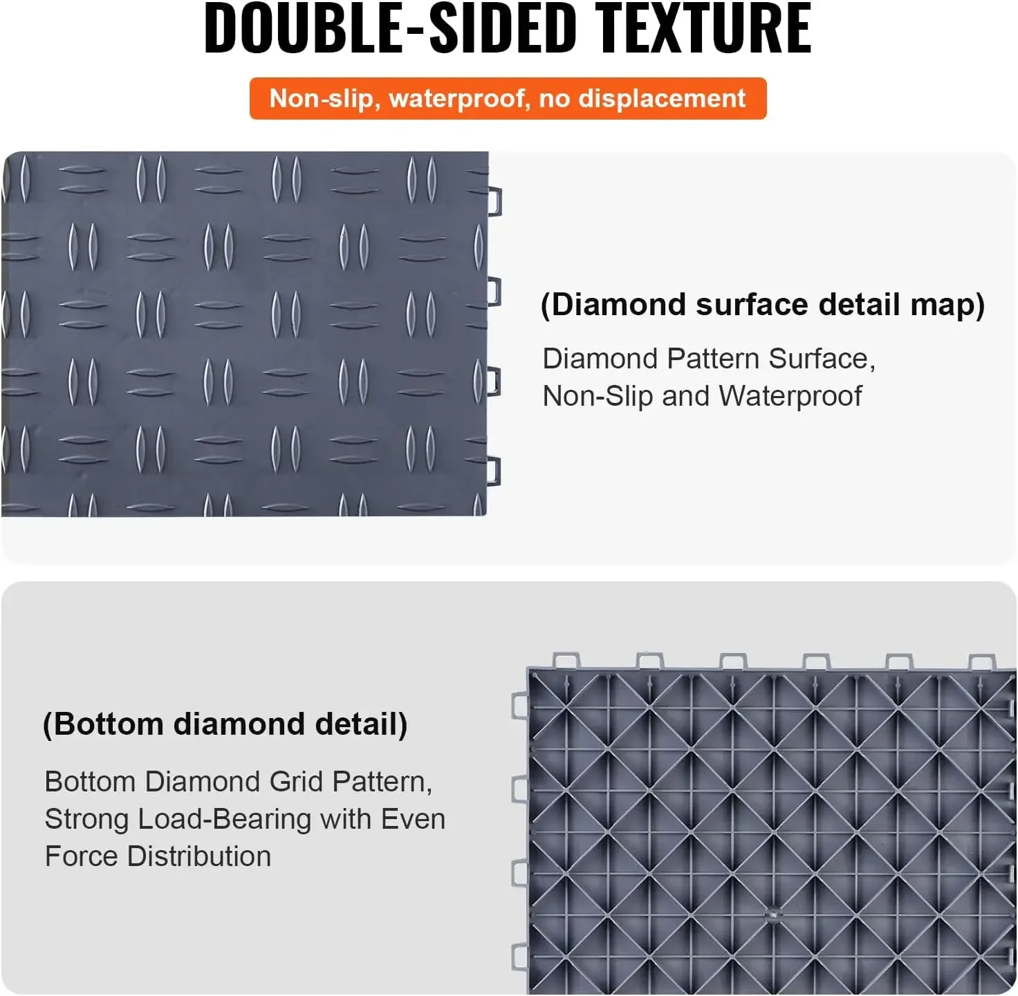 بلاط المرآب المتشابك، 12 × 12 × 0.53 بوصة 50 عبوة من بلاط تغطية أرضية المرآب