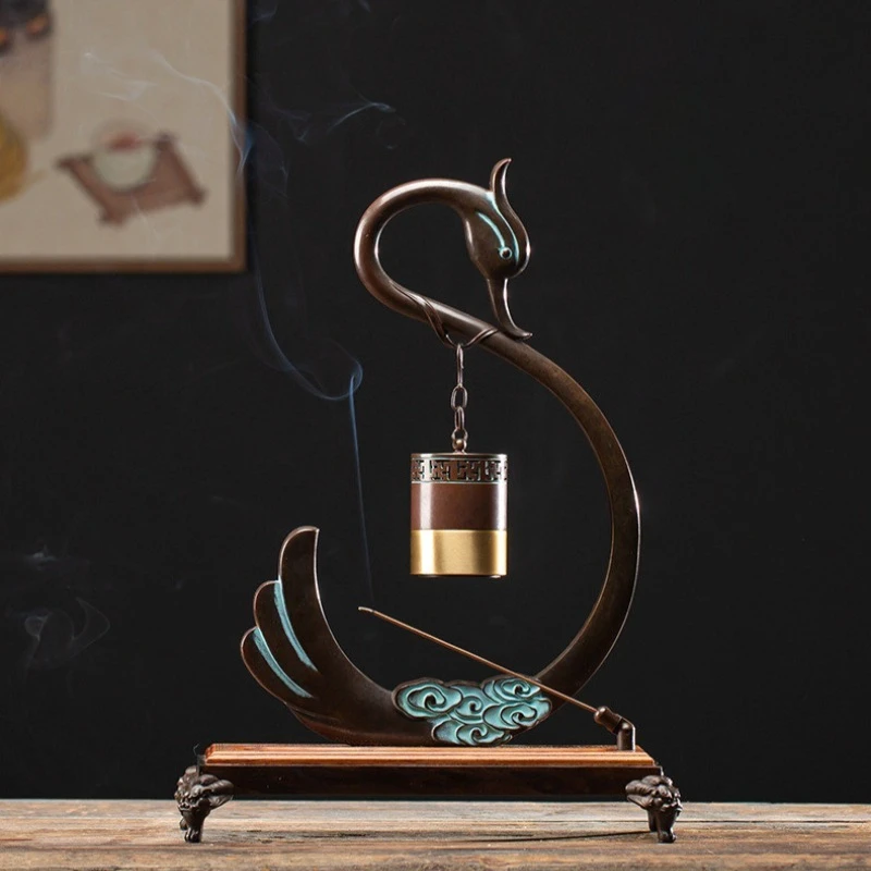Quemador de Incienso de Latón Moderno y Elegante para el Hogar, Quemador de Incienso de Lujo para Sala de Estar, Decoración Interior China Moderna, Fragancia para el Hogar Haus Und Garten