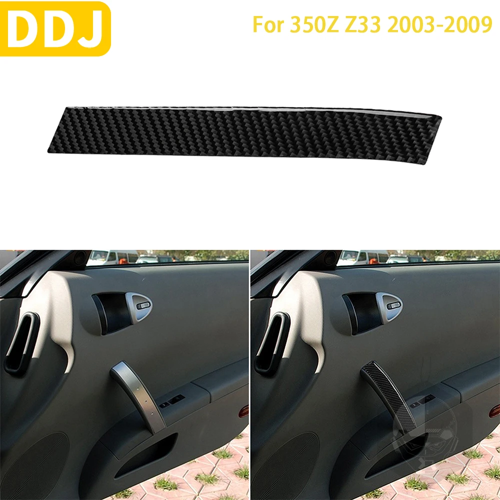 

For Nissan 350Z Z33 2003-2009 Car Accessories Carbon Fiber Passenger Sdie Co-pilot Door Handle Sticker Modified Trim Decorative