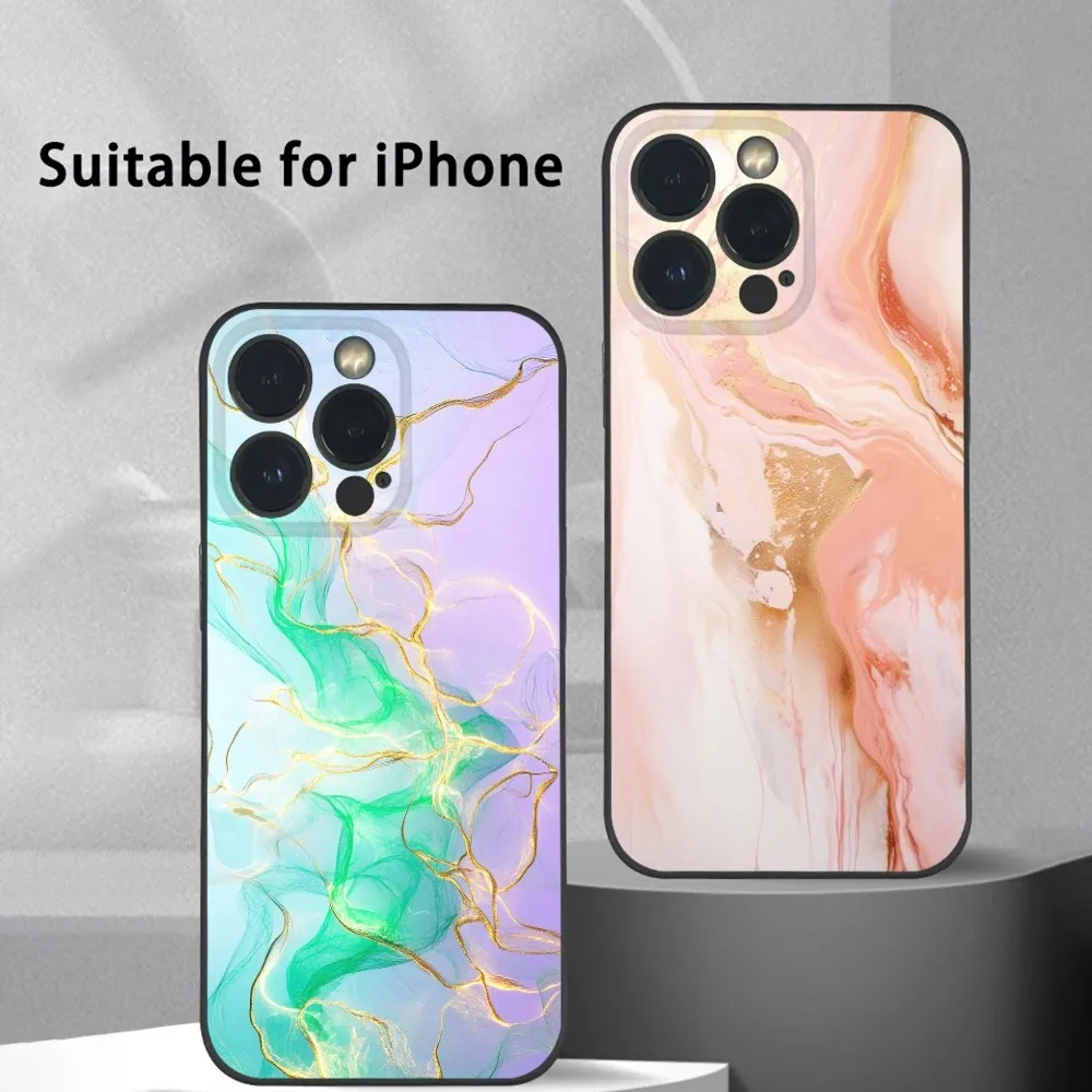 

Abstract Marble Luxury Phone Case For iPhone 16 15 14 13 Pro Max Plus Mini Frosted Soft Shell Funda Shockproof Cases