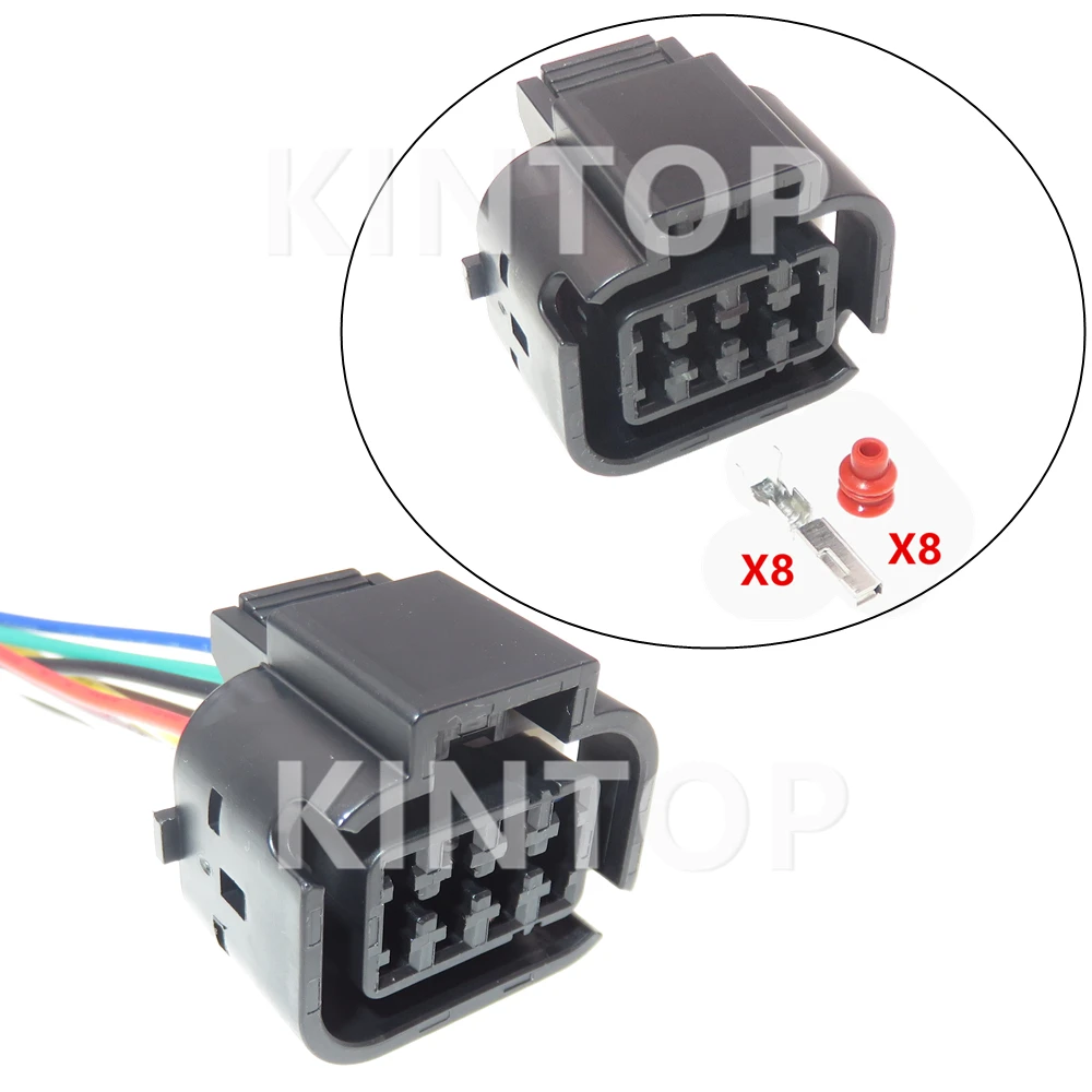 1 Set 8 Pins AC Assembly Auto Waterproof Plug For Hyundai Elantra IX25 IX35 Kia MG644345 Car Headlight Driver Wire Cable Socket