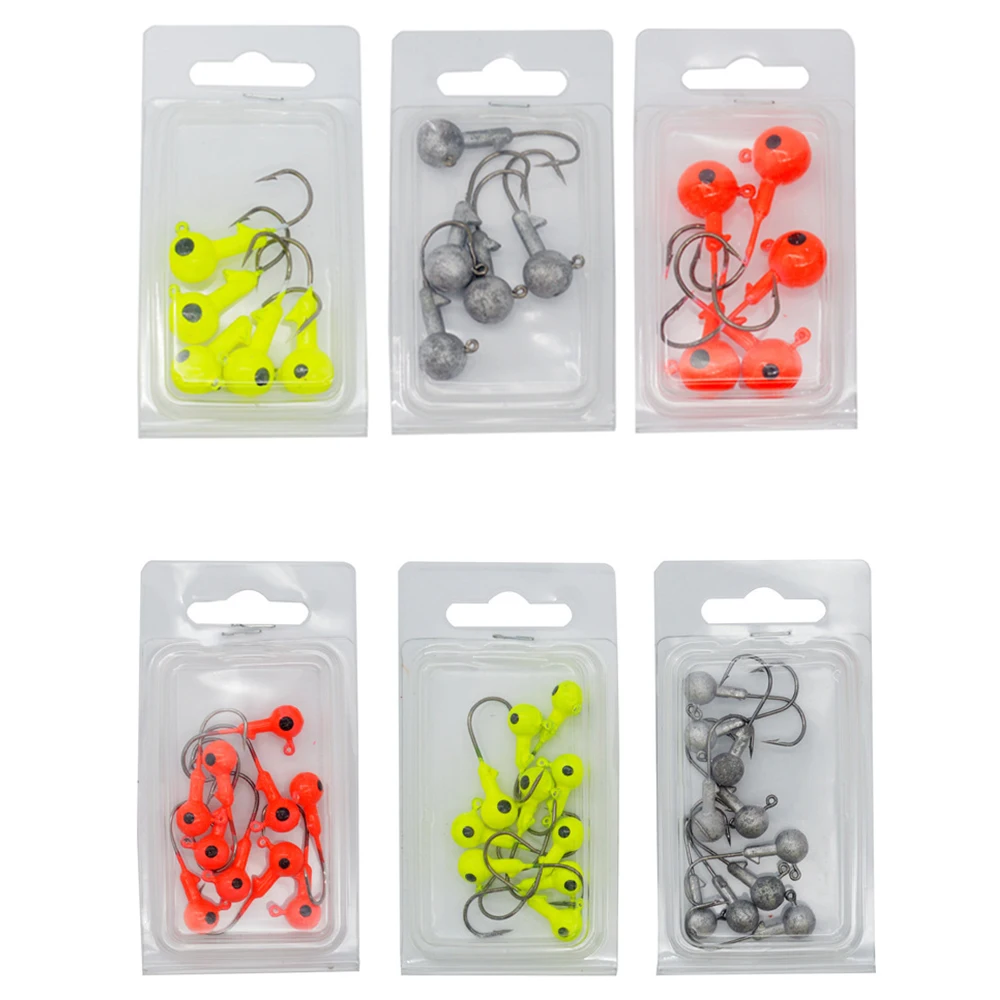 Nonlead Fishing Lure Hooks 1.75g 2.4g 3.5g 5g 7g 10g 14g Round Ball Jig Head Exposed Head Hook Barbed Hook Super Sharp 5/10pcs