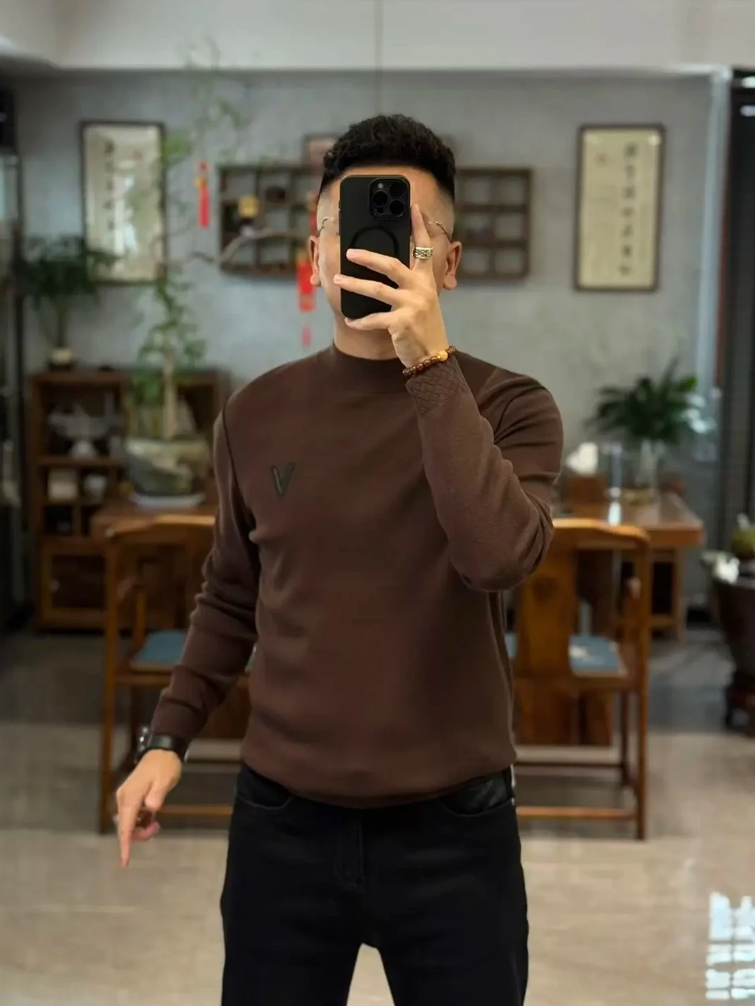 

Высококачественный мужской вязаный свитер с длинным рукавом, модный, стильный, осенне-зимний, новинка, приталенный крой, антибактериальный