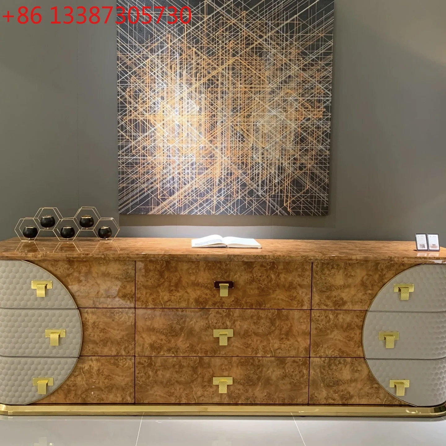 

Italian light luxury drawer dining side cabinet, bedroom bedside TV cabinet storage cabinet