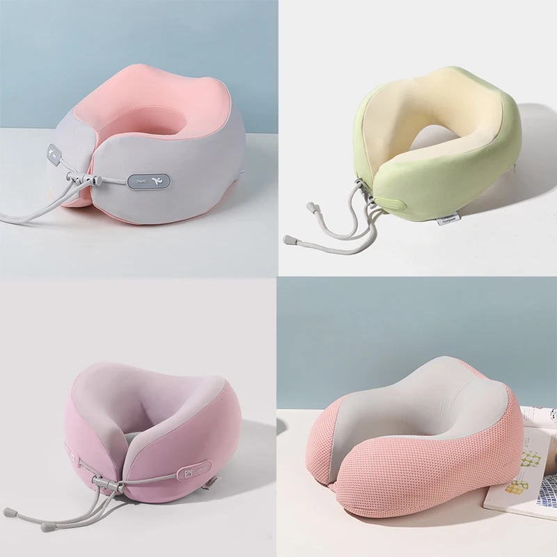 Poduszki podróżne pod szyję z pianki memory premium, 100% czystej pianki, odpinany pokrowiec z oddychającej tkaniny, możliwość prania w pralce.