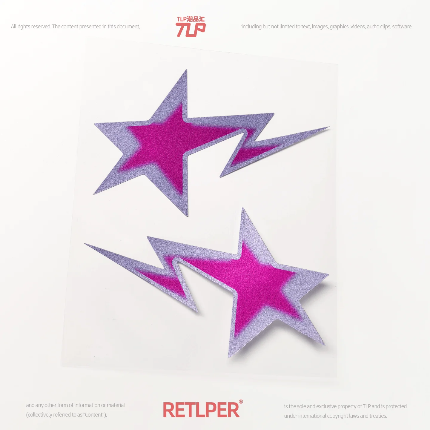 Retlper Hollow-Out Car Sticker Original Colorful Meteor Frosted Effect Wishing Star Lightning Decorative for Cars and Motos