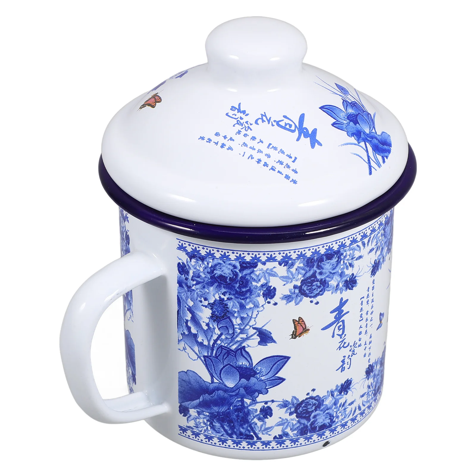 

Tea Cup Water with Lid Camping Enamel The Bubble Drinkware Drinking Drinks Mother