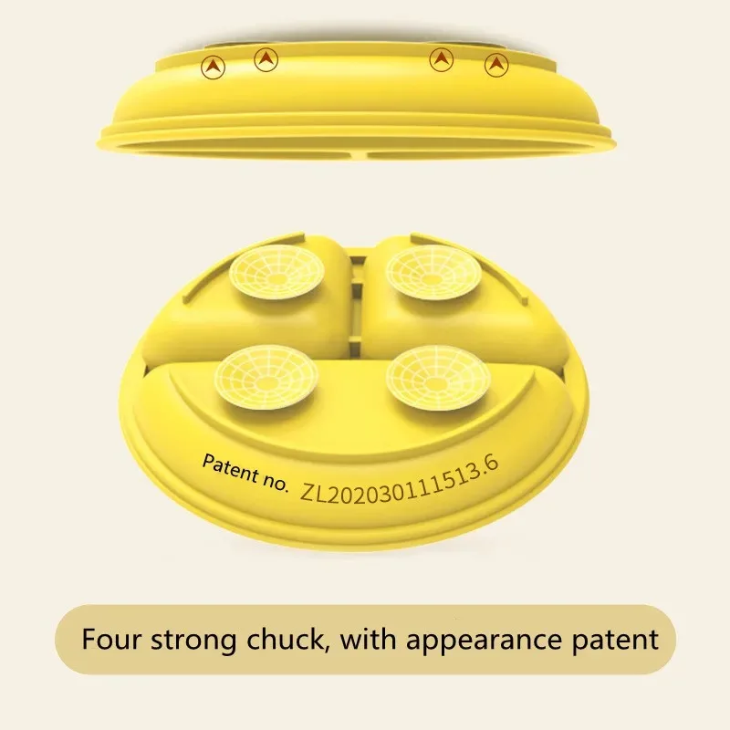 Baby Silicone Dining Plate Kids Feeding Plate Sucker Bowl Solid Cute Smile Face Children Dishes Toddler Training Tableware